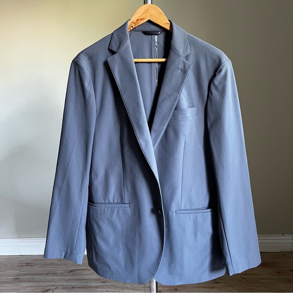 NEW Sene Sz 44 R Gray Soho Flex Tech Sport Coat Unstructured Blazer Travel Work - Picture 2 of 14